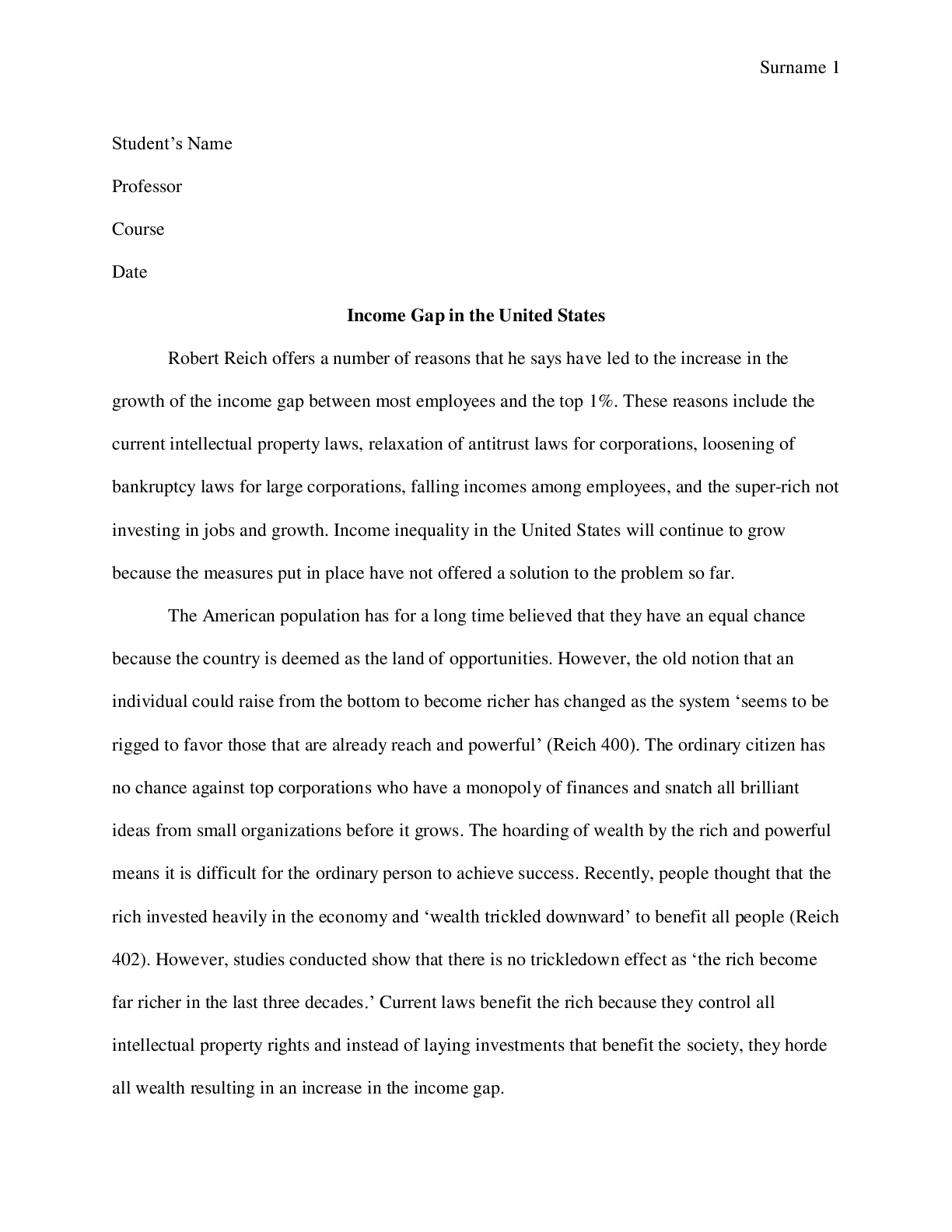 Preview image for Robert Reich view on income gap inequality in the United States
